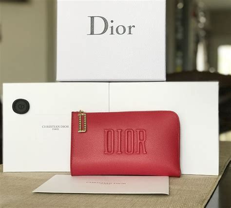 dior cosmetic bag red|designer dior makeup bag.